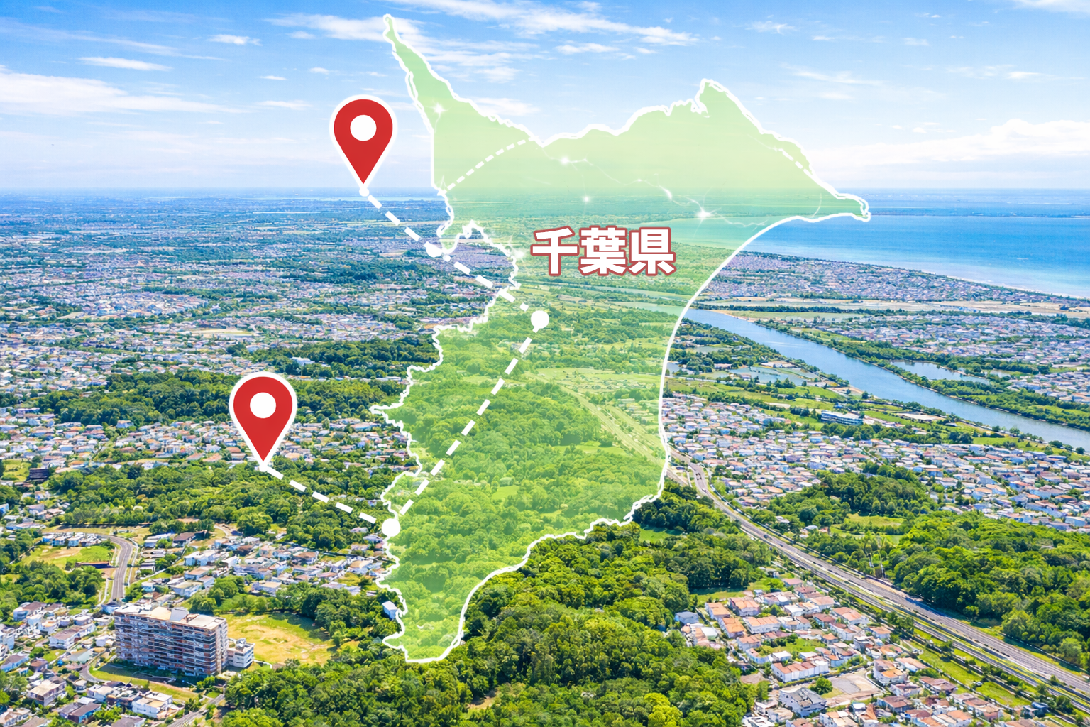 対応エリアイメージ（千葉県／松戸・鎌ヶ谷周辺）